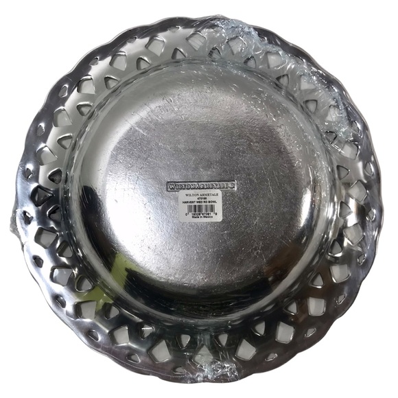 WILTON ARMETALE Harvest Chip & Dip Bowl Medium #470186 Aluminum Serveware NWT - Picture 4 of 12